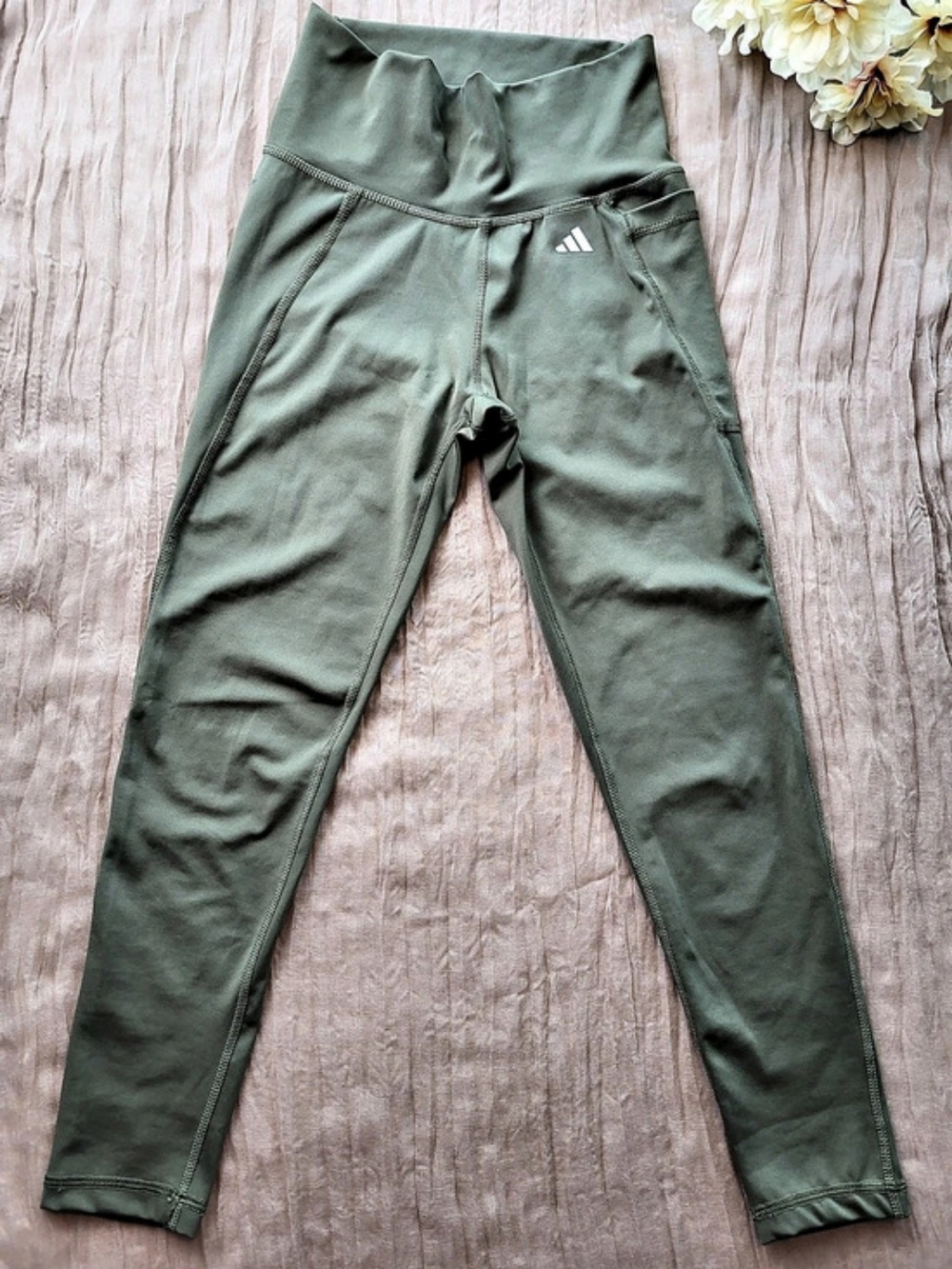 adidas Green Athletic Leggings Size Small